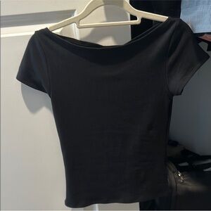 Black Women's boat neck Top